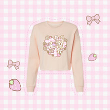 Strawberry Blossom Friends Cropped Sweater