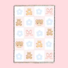 Pink Cottage Bear Woven Blanket ♡ [limited]