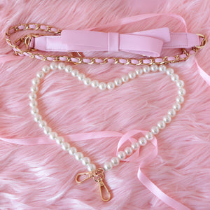 Bow and Pearl Bag Strap Set Preorder