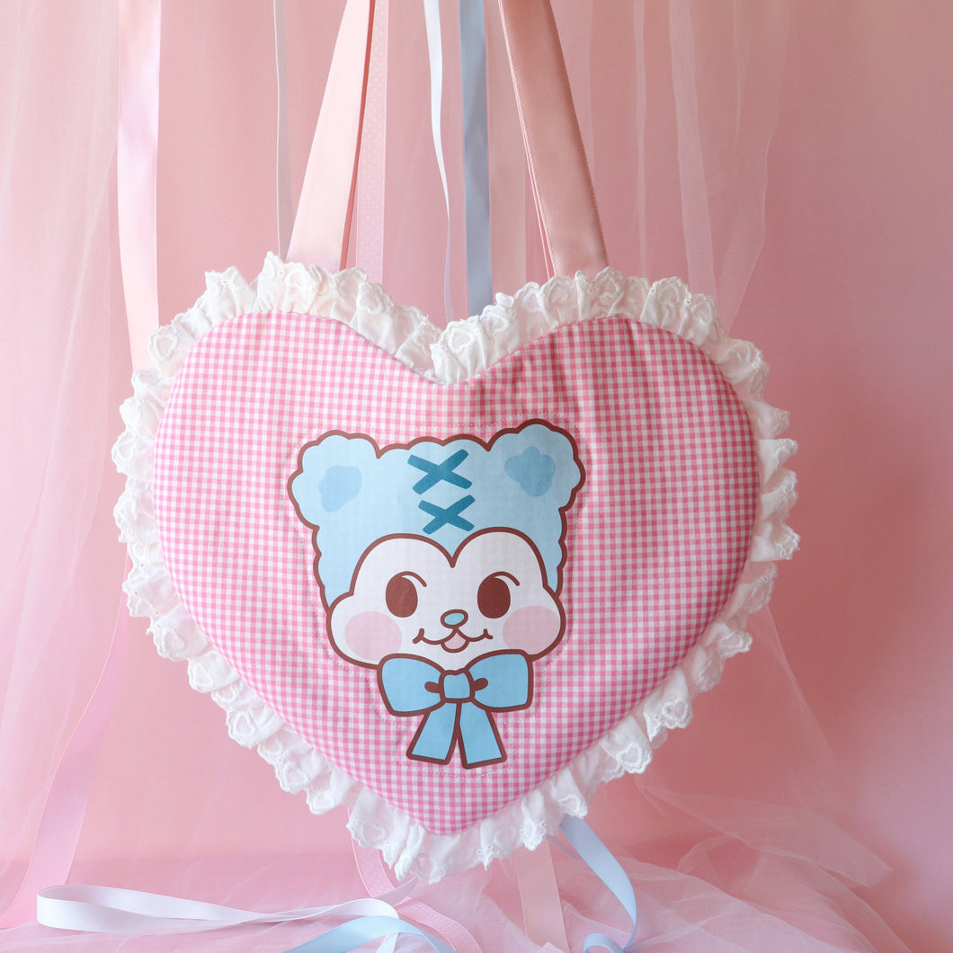 Pink Quilted OllieRue Heart Bag