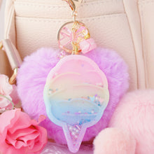 Pastel Rainbow Cotton Candy Keychain
