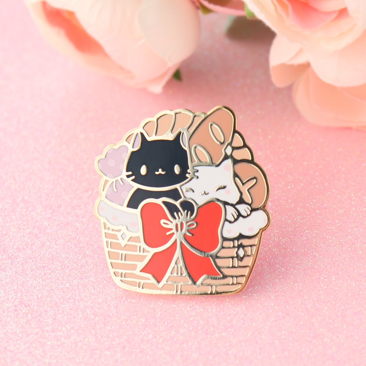 Cat Bakery Basket Pin
