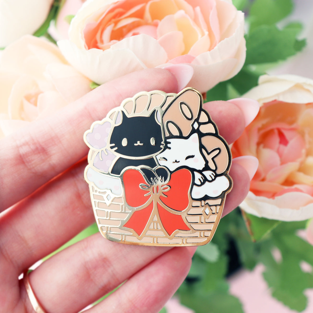 Cat Bakery Basket Pin